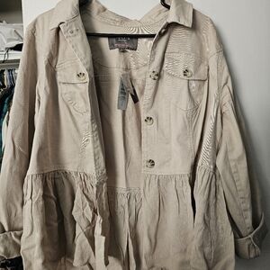 Torrid Women's Light Beige Button-Up Jacket